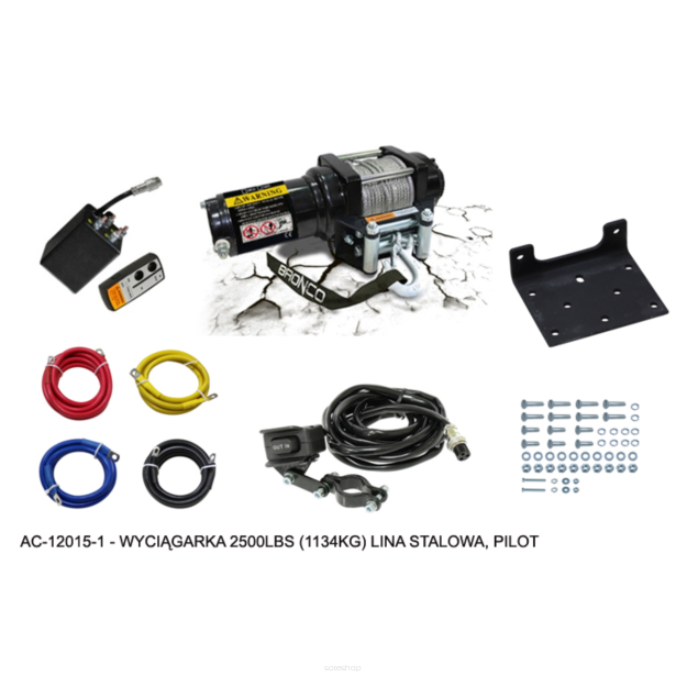 Wyciągarka Bronco 2500 lbs (1134 kg) z liną stalową AC-12015-1