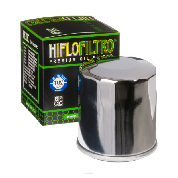 Filtr oleju chromowany Honda Kawasaki Yamaha Hiflo HF303C