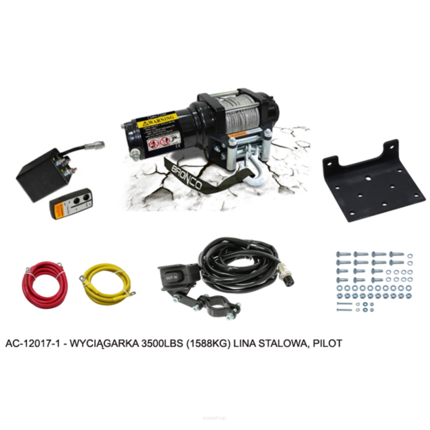 Wyciągarka Bronco 3500 lbs (1588 kg) z liną stalową AC-12017-1