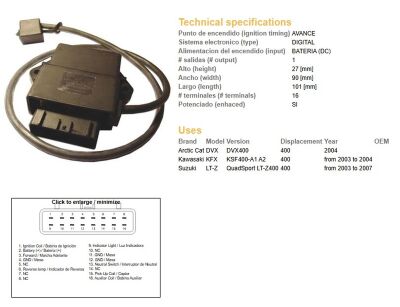 Moduł zapłonu CDI DZE 1620-01 Suzuki Kawasaki